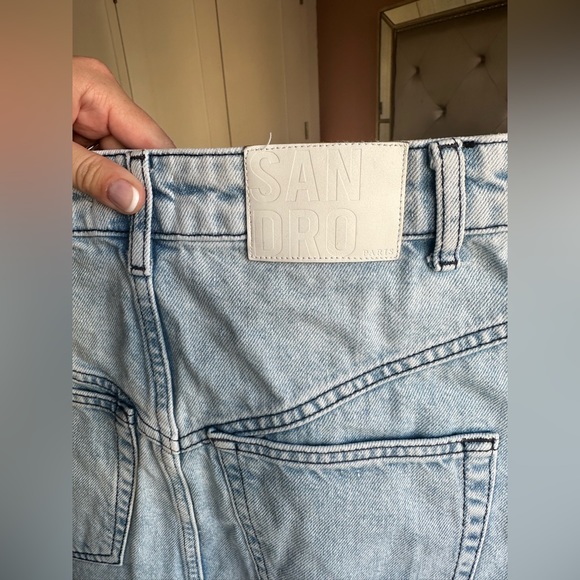 SOLD! Sandro Paris Mini Denim Skirt Size 2 Small - Picture 8 of 16